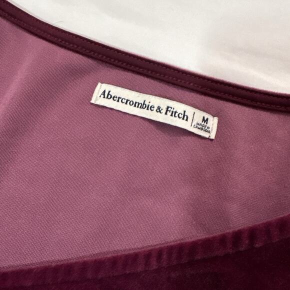 Abercrombie & Fitch Women Medium Velvet Stretch Mini Dress Ruched Holiday Formal - Picture 6 of 9